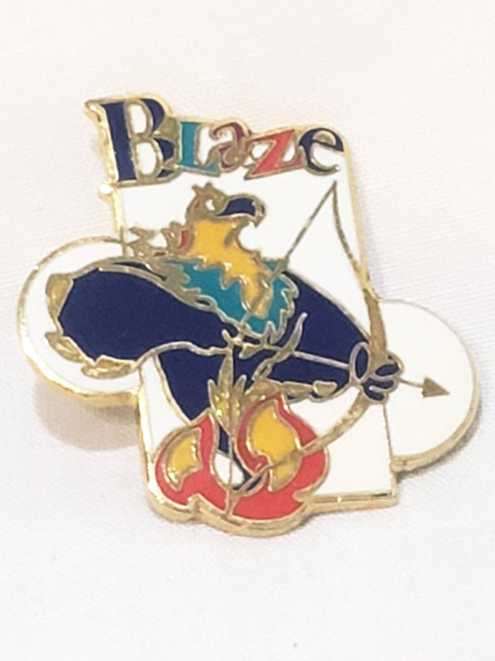 Blaze Phoenix Spirit 96 Paralympic Mascot Atlanta GA Bow Archery Lapel Pin 1"